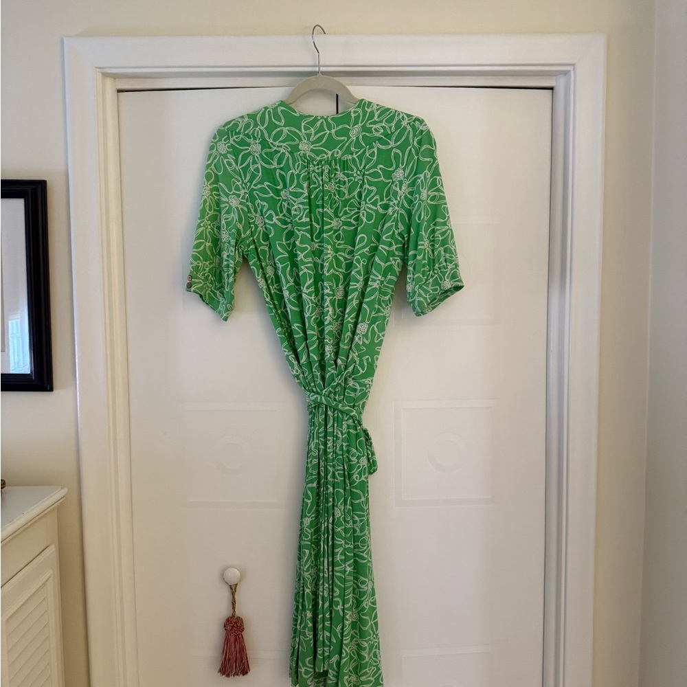 Lilly Pulitzer Green Ruffled Wrap Sundress - Picture 5 of 5